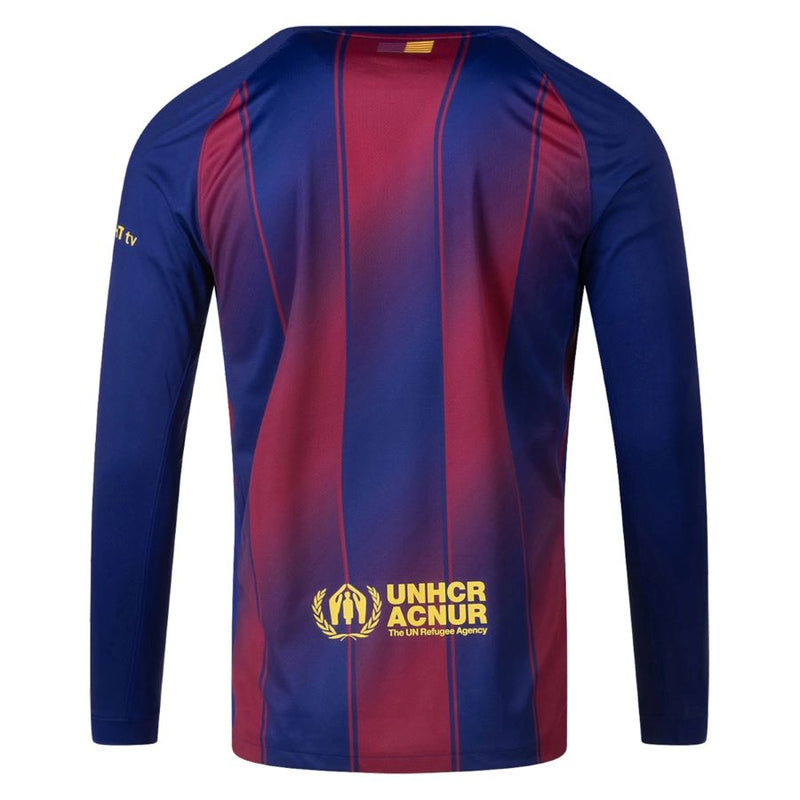 Camisola Barcelona home azul e vermelho 2025/26 - MANGA LONGA