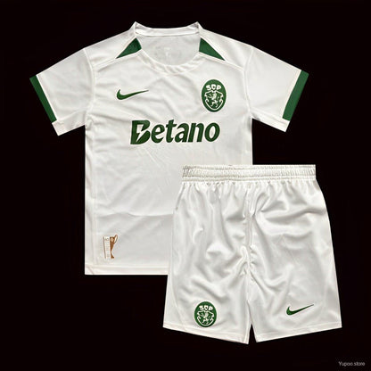 Conjunto infantil COM MEIAS alternativo 2024/25 - BRANCO
