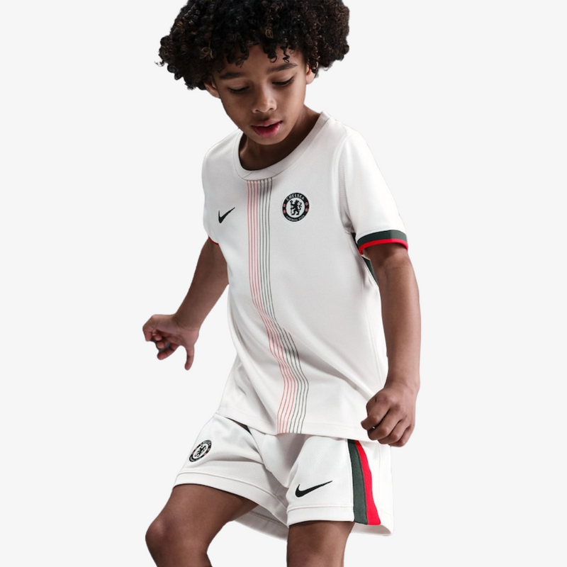 Conjunto Infantil Chelsea away branco 2025/26