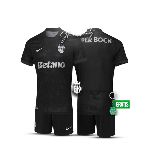 Conjunto infantil AWAY preto 2025/26