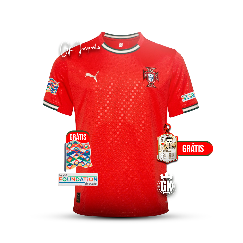 Camisola Seleção Portugal vermelha principal 2025