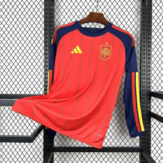 Camisola Seleção da Espanha MANGA LONGA principal vermelha - Copa do Mundo 2026