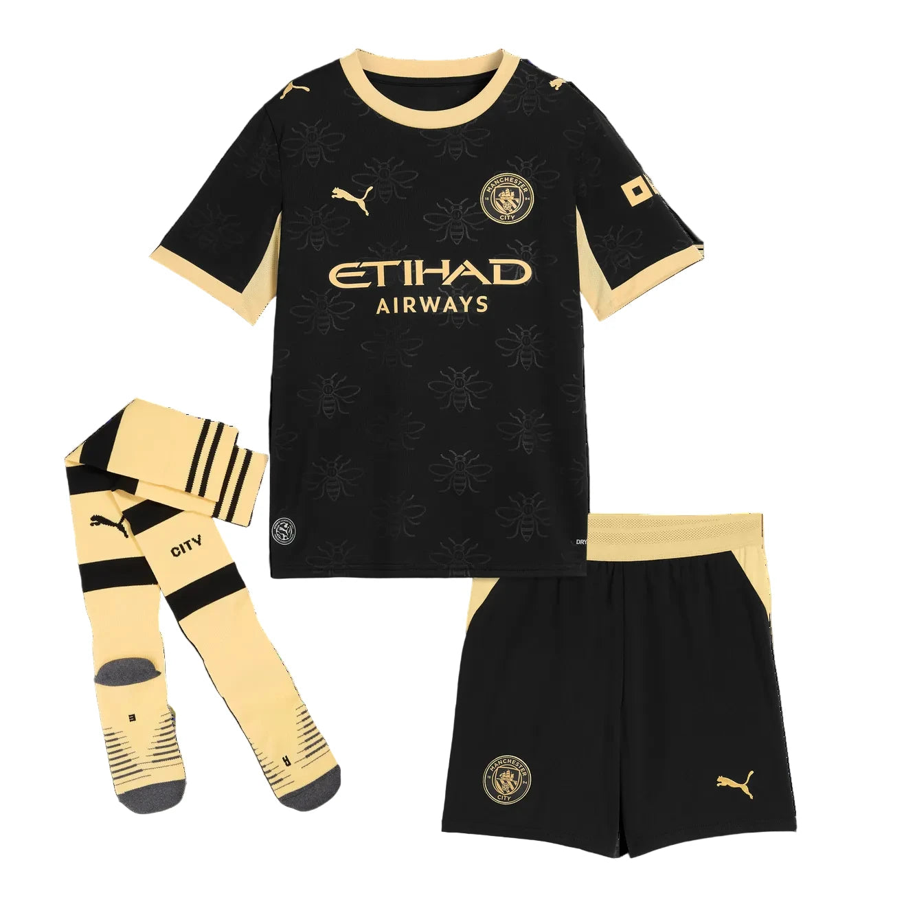 Conjunto Infantil Manchester City alternativo 2026/27 preto