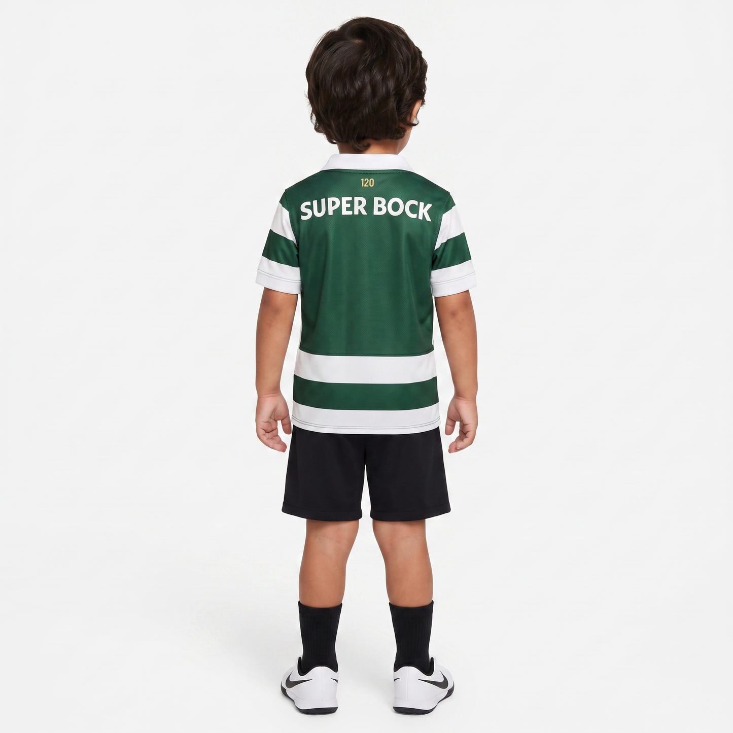 Conjunto infantil S C P principal 120 anos verde e branca 2026/27 - [pré venda: 11 a 22 dias úteis]