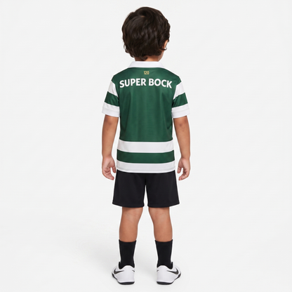 Conjunto infantil S C P principal 120 anos verde e branca 2026/27 - [pré venda: 11 a 22 dias úteis]