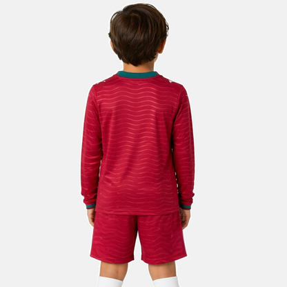 Conjunto infantil MANGA LONGA Seleção de Portugal principal COPA DO MUNDO 2026 - vermelha