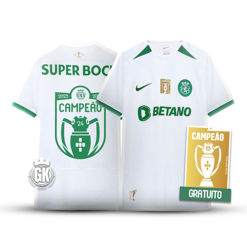 Camisola taça das taças branca CAMPEÃO NACIONAL + BADGE CAMPEÃO 2024/25