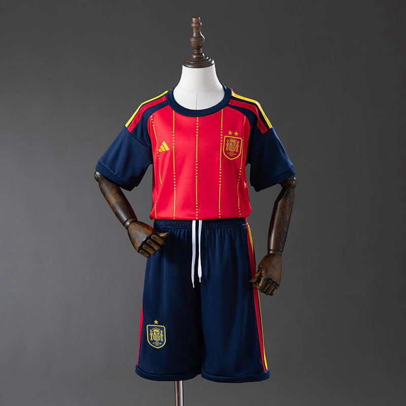 Conjunto infantil Seleção Espanha principal vermelha COPA DO MUNDO 2026