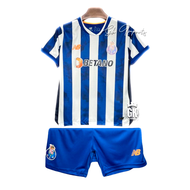 Conjunto infantil principal azul e branco 2024/25