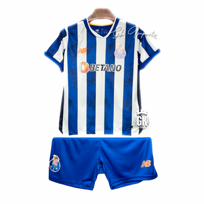 Conjunto infantil principal azul e branco 2024/25