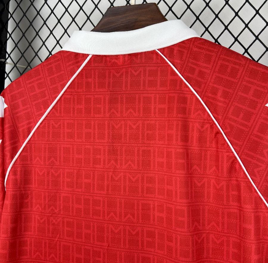 Camisola retrô vermelho principal 1990/91