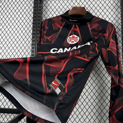 Camisola Canadá guarda redes manga longa Copa do Mundo 2026 - preta e vermelha