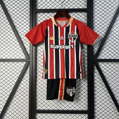 Conjunto Infantil São Paulo alternativa vermelha/preta 2025/16