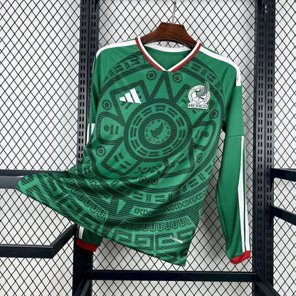 Camisola Seleção do México MANGA LONGA principal verde - Copa do Mundo 2026