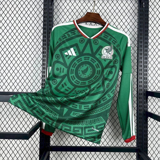 Camisola Seleção do México MANGA LONGA principal verde - Copa do Mundo 2026