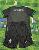 Conjunto infantil COM MEIAS alternativo preto/verde 2025/26 - LANÇAMENTO