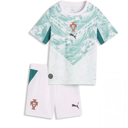 Conjunto infantil Seleção Portugal alternativa verde - calção branco - COPA DO MUNDO 2026