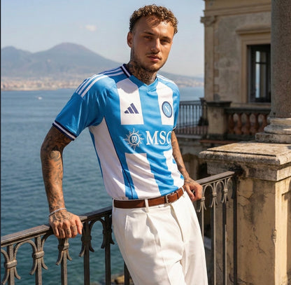Camisola Napoles azul e branca 2026/27 - napoli