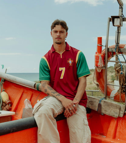 Camisola Seleção de Portugal relançamento retrô vermelha 1998 - 2026