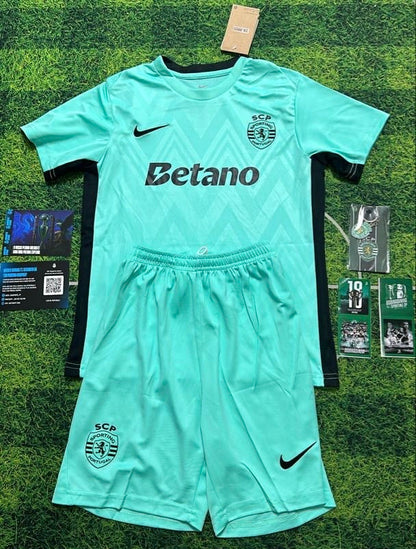 Conjunto infantil COM MEIAS terceiro equipamento verde 2025/26