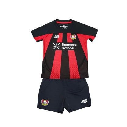 Conjunto Infantil Bayer Leverkusen principal preto/vermelho 2026/27
