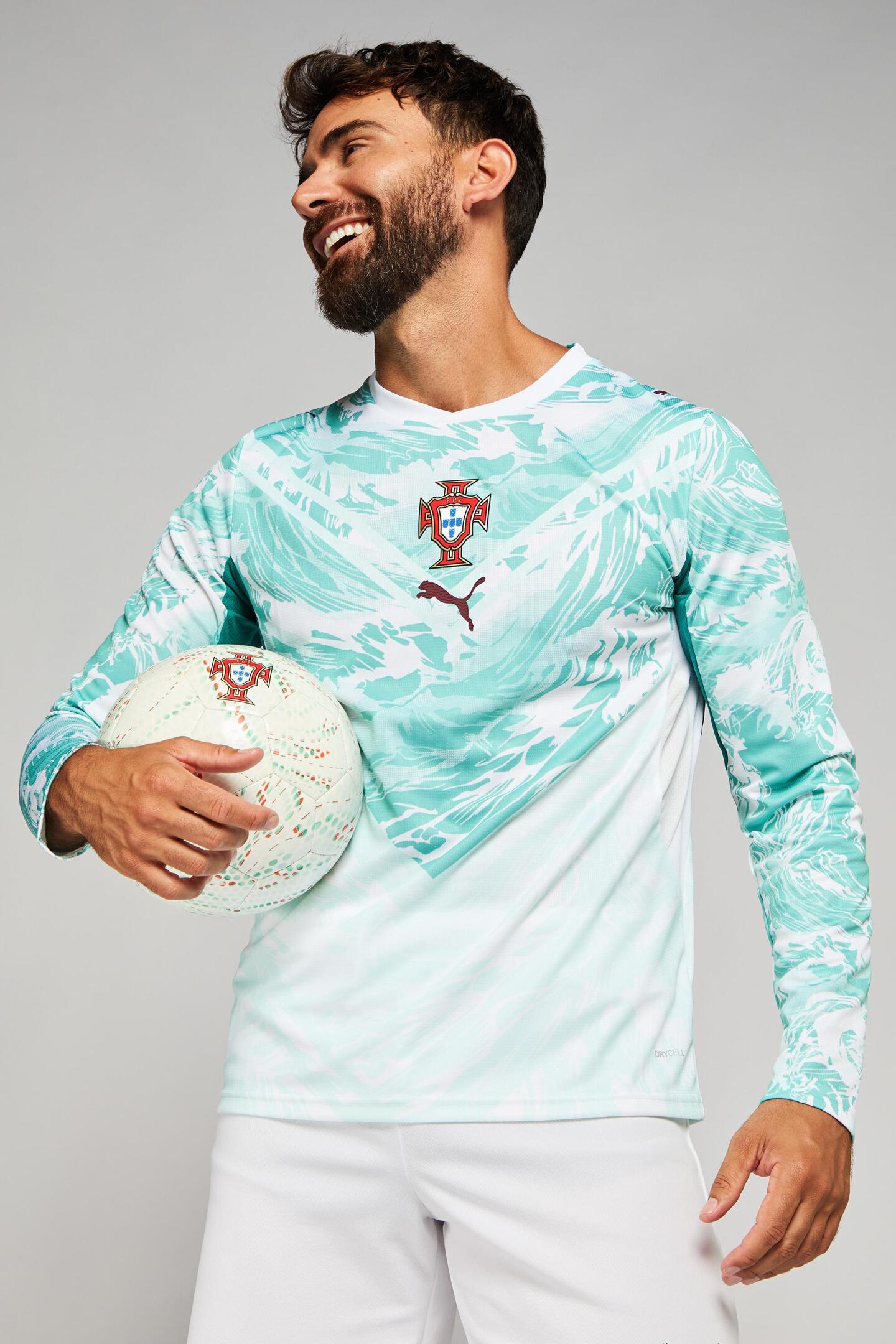 Camisola Seleção Portugal MANGA LONGA alternativa azul copa do mundo 2026