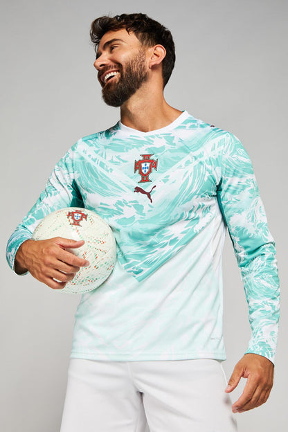 Camisola Seleção Portugal MANGA LONGA alternativa azul copa do mundo 2026