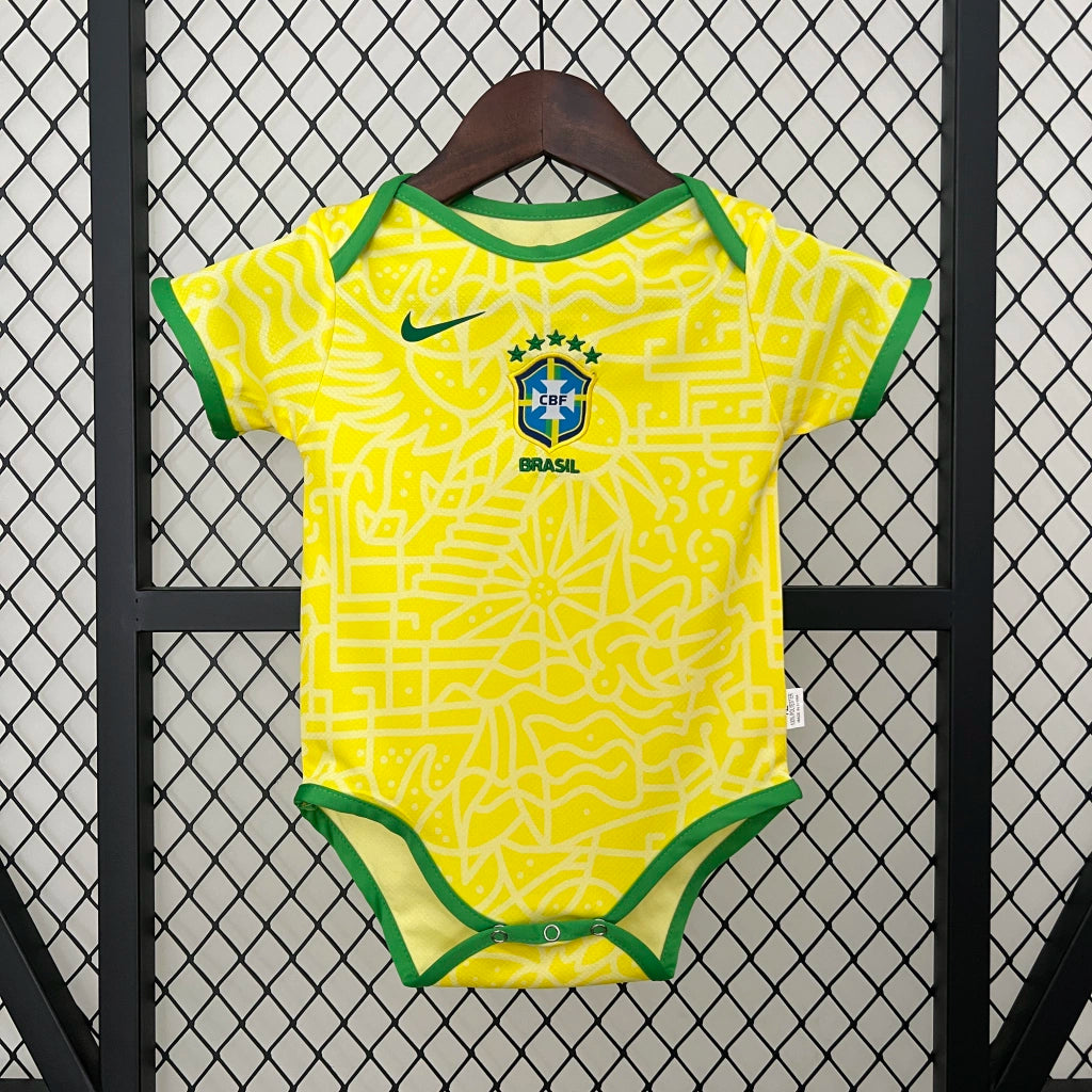 Body bebé Brasil Amarelo - 2025