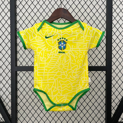 Body bebé Brasil Amarelo - 2025