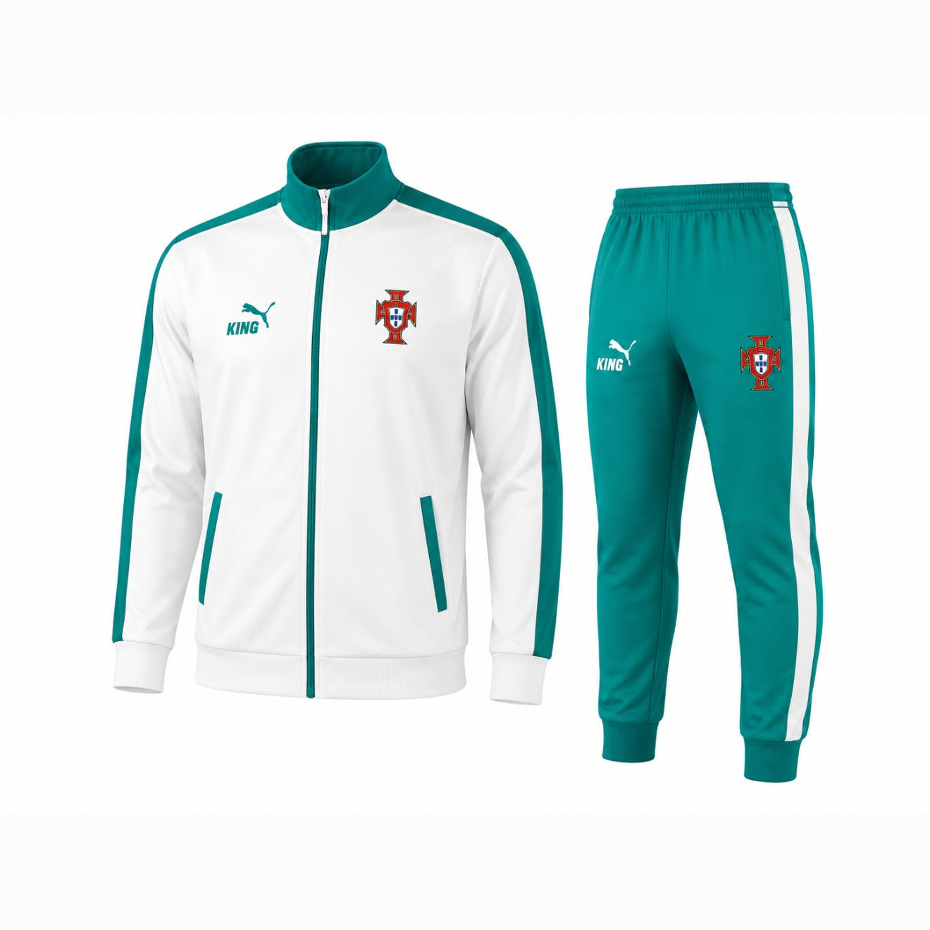 Fato de Treino Seleção de Portugal king cor branco e verde 2026/27
