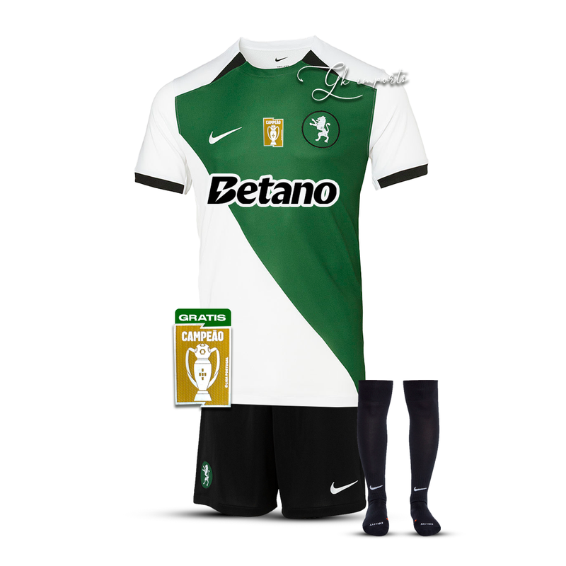 Conjunto infantil COM MEIAS STROMP verde/branca 2024/25