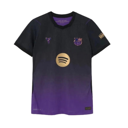 Camisola Barcelona FEMININA alternativa preta e roxa 2026/27