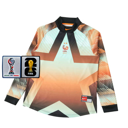 Camisola França guarda redes manga longa Copa do Mundo 2026 - laranja/verde