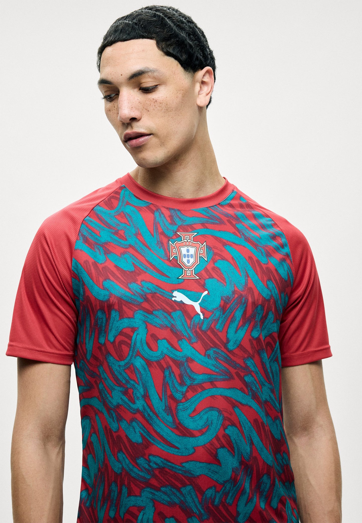 Camisola Portugal pré jogo l 2026/27 - vermelha e verde