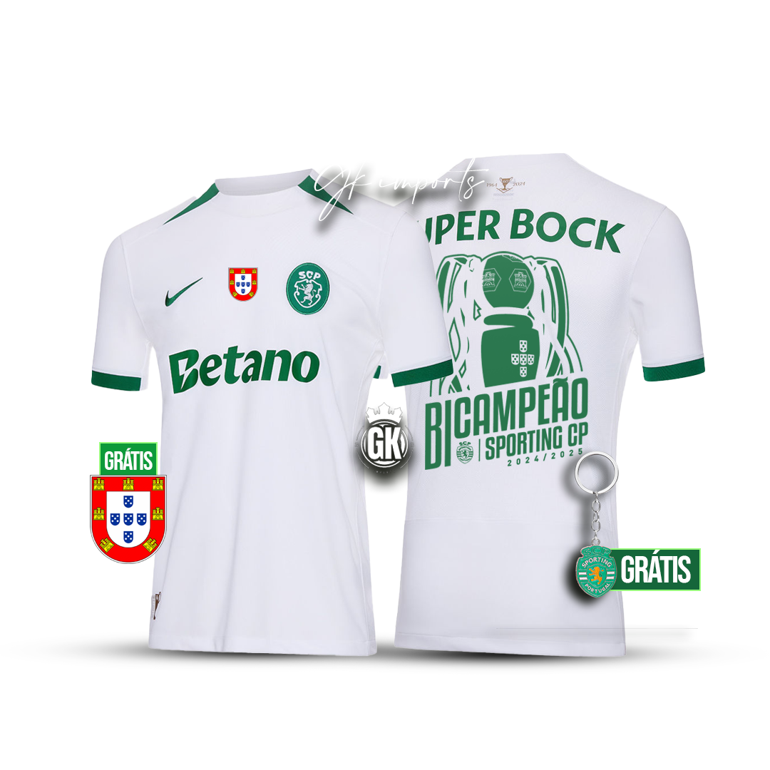 Camisola Sporting CP Bicampeão Taça das Taças Branca 2024/25 – imagem 3