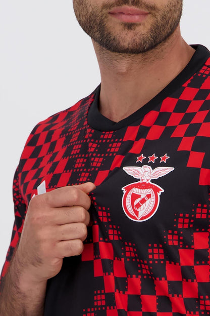 Camisola pré jogo vermelho/preto 2025/26
