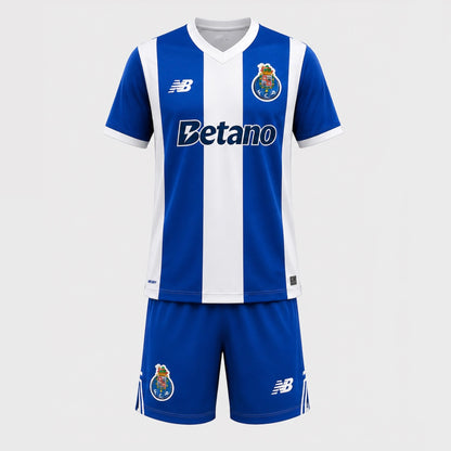 Conjunto infantil CAMPEÕES 31 dragão PRINCIPAL 2026/27 azul e branca – pré venda (11 a 22 dias úteis)