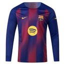 Camisola Barcelona home azul e vermelho 2025/26 - MANGA LONGA