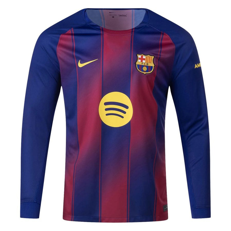 Camisola Barcelona home azul e vermelho 2025/26 - MANGA LONGA