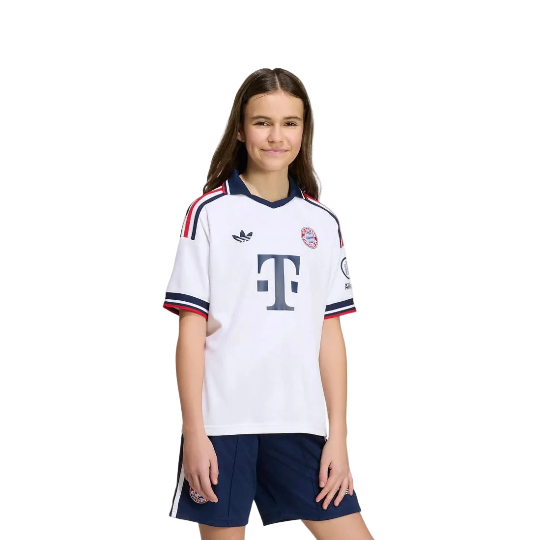 Conjunto Infantil Bayern de Munique alternativa 2026/27 - branca