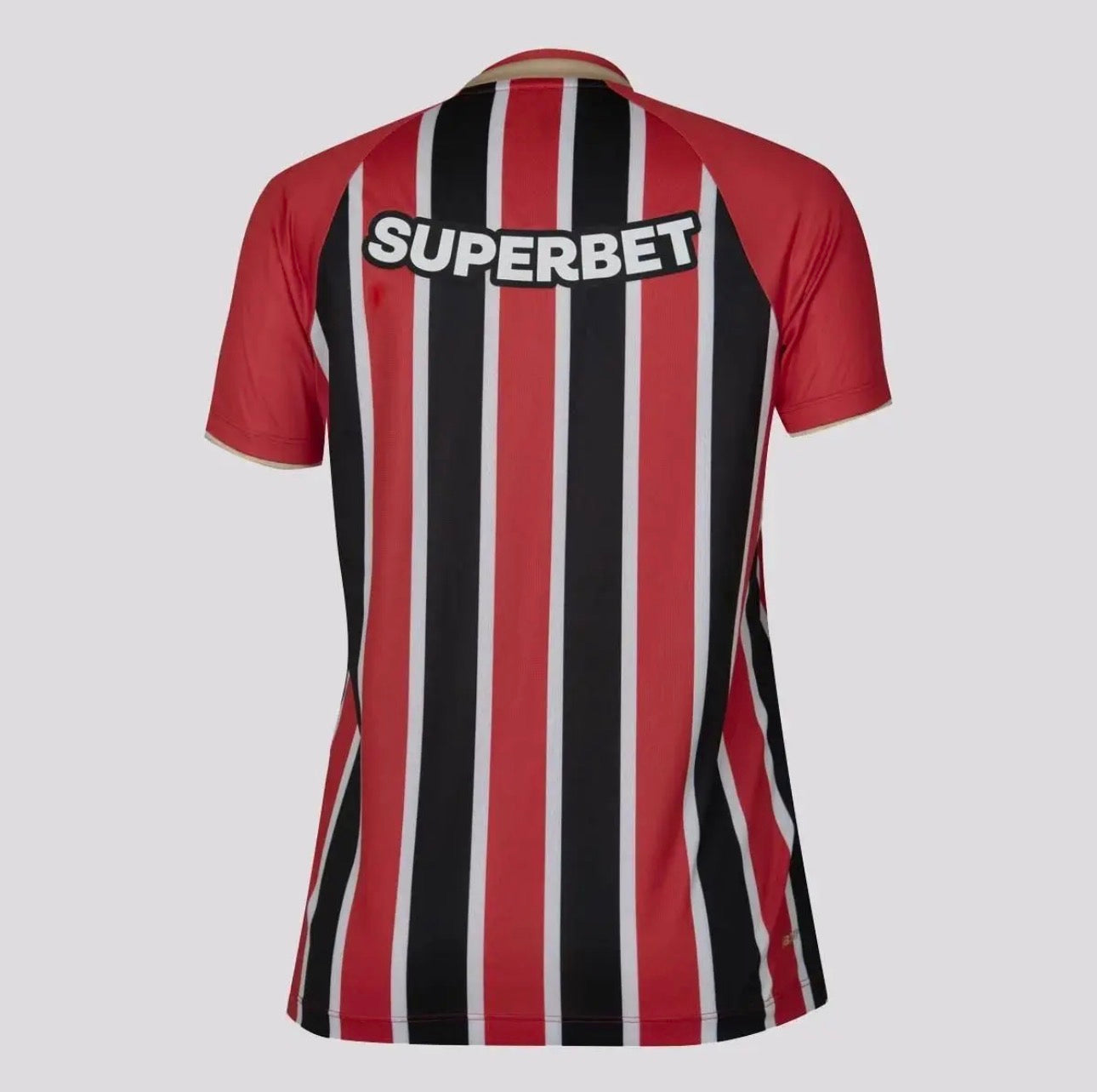 Camisola São Paulo preta/vermelha alternativa 2025/26 - FEMININA
