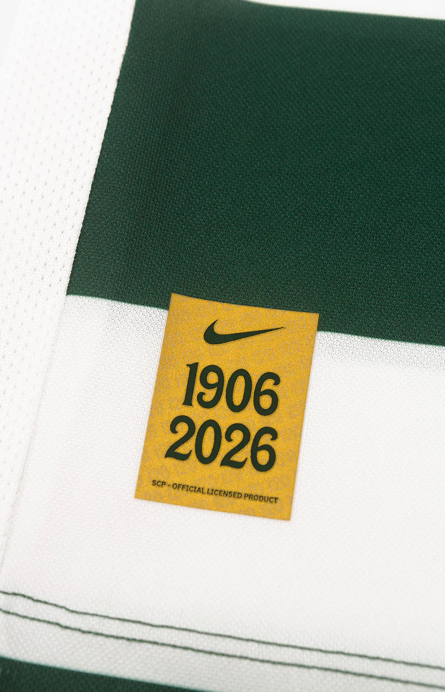 Camisola S C P principal 120 anos verde e branca 2026/27 - [pré venda: 11 a 22 dias úteis]