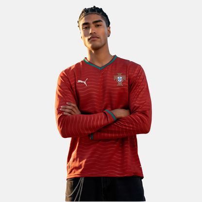 Camisola Seleção Portugal MANGA LONGA principal copa do mundo 2026 vermelha
