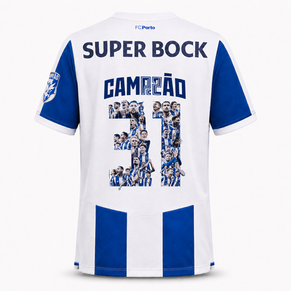 Camisola CAMPEÕES 31 dragão PRINCIPAL 2026/27 azul e branca – pré venda (11 a 22 dias úteis)