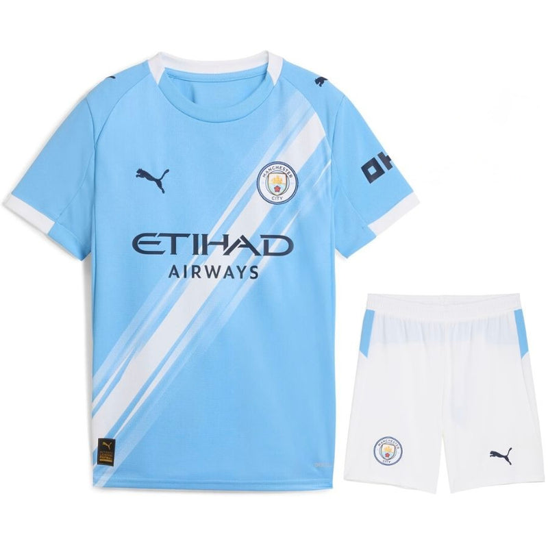 Conjunto Infantil Manchester City home 2025/26 azul