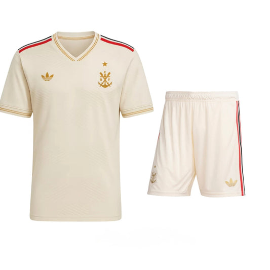 Conjunto Infantil Flamengo terceiro equipamento 2025/26