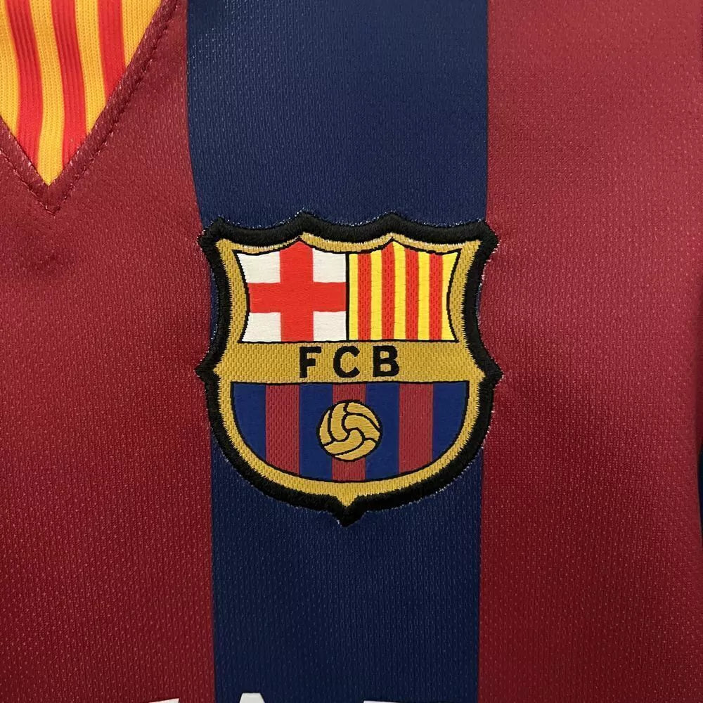 Conjunto Infantil FC Barcelona retro 2014/15