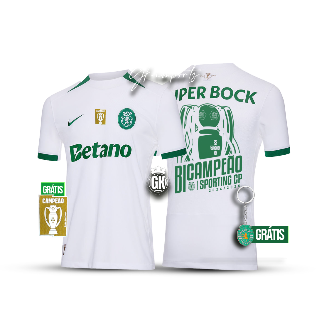 Camisola Sporting CP Bicampeão Taça das Taças Branca 2024/25