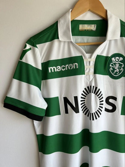Camisola retrô principal 2018/19 verde e branca
