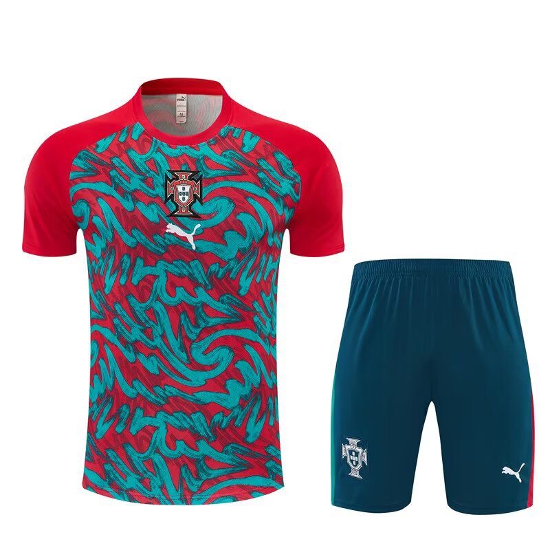 Conjunto Infantil Seleção de Portugal vermelha e verde 2026/27 COPA DO MUNDO